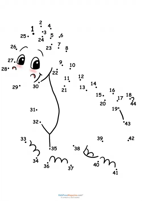Connect the dots – Dinosaur - KidsPressMagazine.com